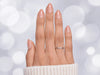 A top-down overview of nude pink ombre short almond press-on nails, featuring a seamless color transition from a neutral base to soft pink tips.